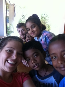 Always staying busy...taking selfies with some of the little kids